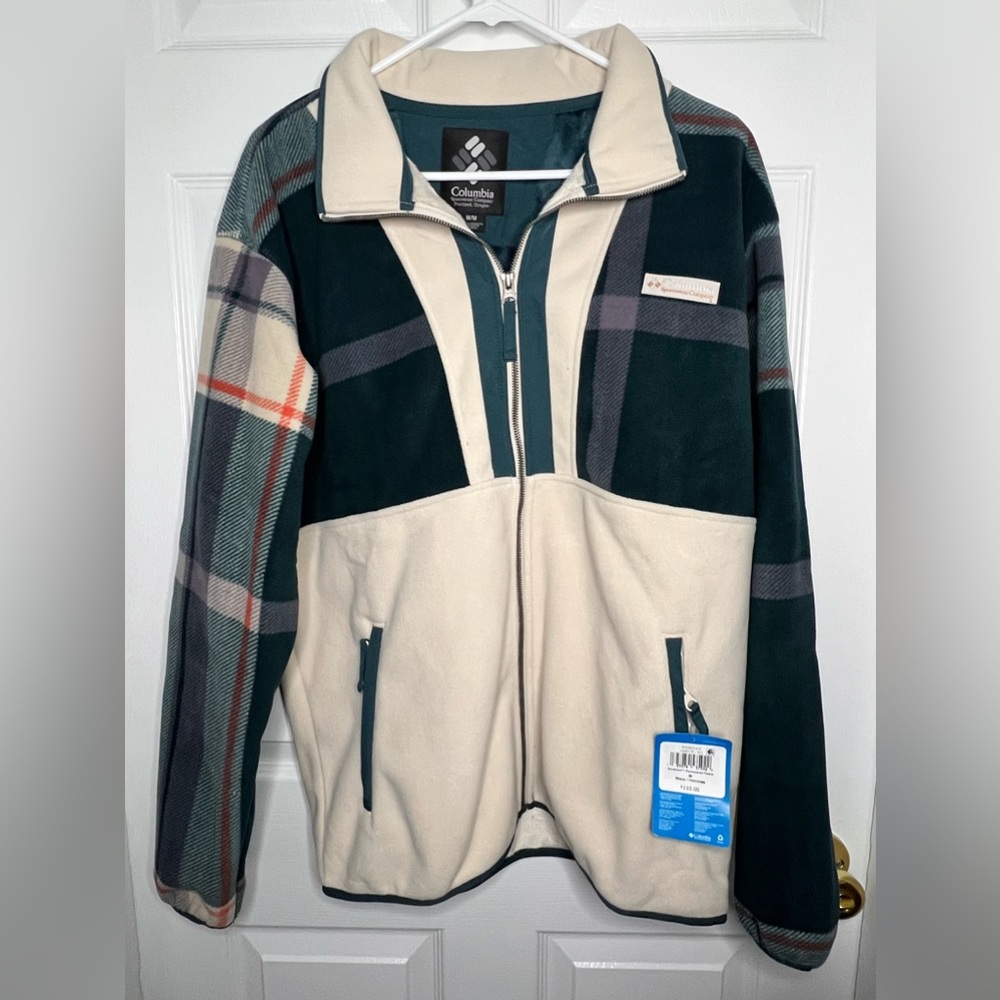 Men’s Columbia NWT Plaid Sherpa Zip Up Jacket